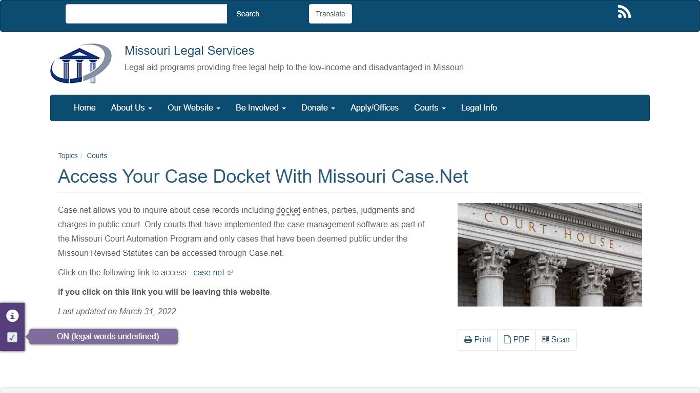 Access Your Case Docket With Missouri Case.Net